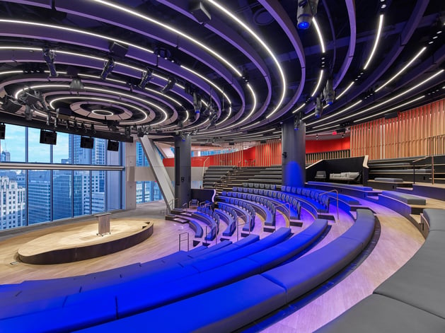 Modern Auditorium with city views