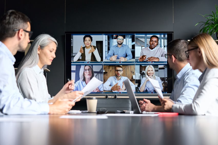 Hybrid Microsoft Teams meeting taking place