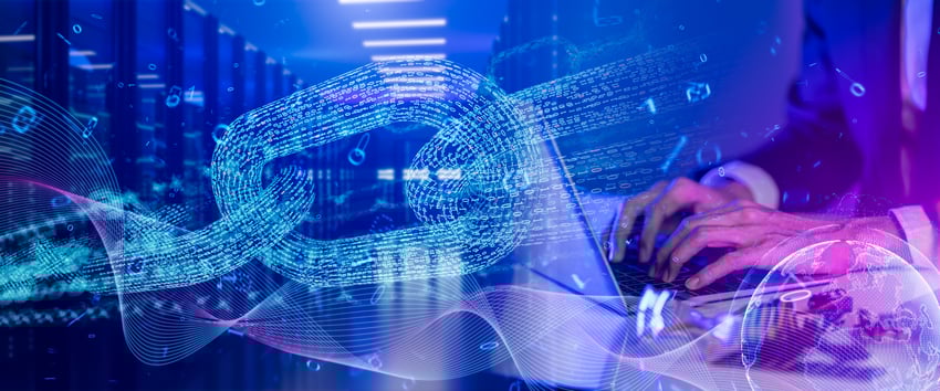 Person typing security code into computer