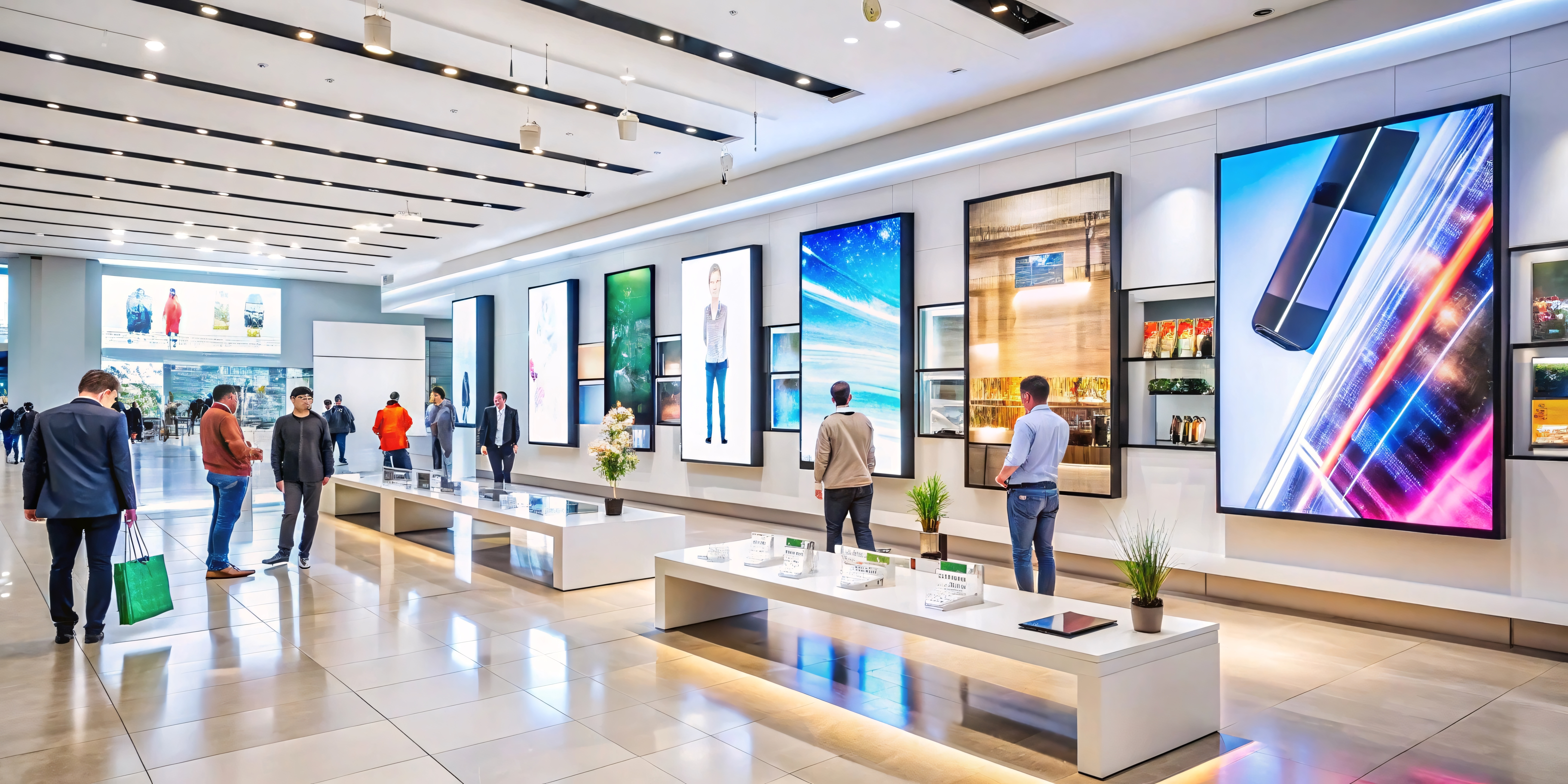 Modern Showroom with Customers